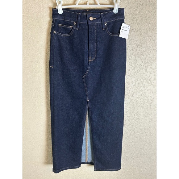 Good American Dresses & Skirts - Good American Denim Skirt Womens 4/27 Blue Long Midi Front Slit High Rise